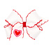 Wee Ones Medium Moonstitch Bow w/ Heart Emb. Tail