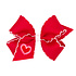 Wee Ones Medium Moonstitch Bow w/ Heart Emb. Tail