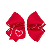 Wee Ones King Moonstitch Bow w/ Heart Emb. Tail