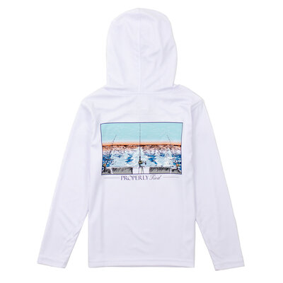 Properly Tied White Castaway Shade Performance Hoodie