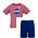 Claire & Charlie *PRE-ORDER*Steamship Red Knit Stripe Boy's Short Set
