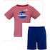 Claire & Charlie *PRE-ORDER*Steamship Red Knit Stripe Boy's Short Set