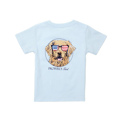 Properly Tied *PRE-ORDER*Periwinkle Patriot Dog SS Tee