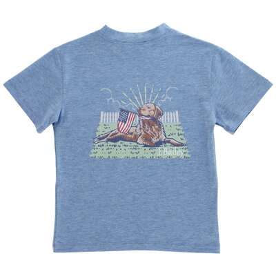 J Bailey *PRE-ORDER*Retriever on Heathered Blue SS Logo Tee