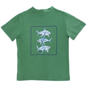 J Bailey Sharks on Sage SS Logo Tee