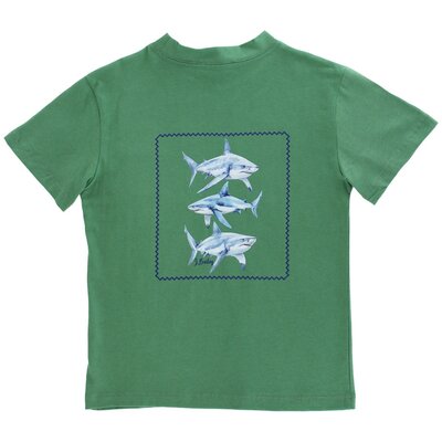 J Bailey Sharks on Sage SS Logo Tee