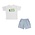 Bailey Boys Happy Birthday T-Shirt w/ Blue Check Seersucker Short
