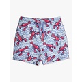 RuffleButts + RuggedButts Blue Lobster Lagoon Performance Hybrid Swim Trunks