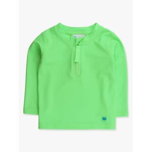 RuffleButts + RuggedButts Neon Honeydew Long Sleeve Zipper Rash Guard