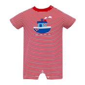 Claire & Charlie *PRE-ORDER*Steamship Red Knit Stripe Romper