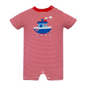 Claire & Charlie *PRE-ORDER*Steamship Red Knit Stripe Romper