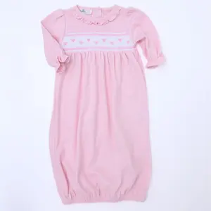 Magnolia Baby Valentine's Classics Smocked Gown Pink