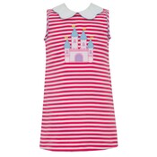 Claire & Charlie Fairytale Castle Hot Pink Stripe Knit Dress