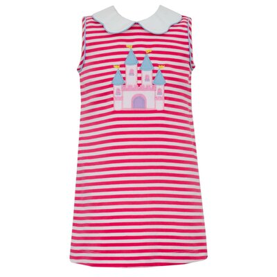 Claire & Charlie *PRE-ORDER*Fairytale Castle Hot Pink Stripe Knit Dress