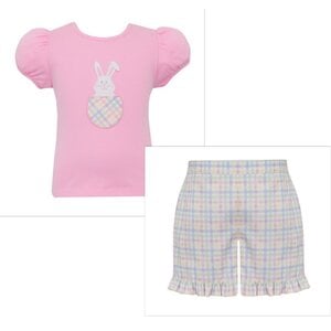 Claire & Charlie Bunny Pink Short Set