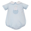 Claire & Charlie Bunny Lt Blue Pique Boy's Bubble
