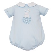Claire & Charlie Bunny Lt Blue Pique Boy's Bubble