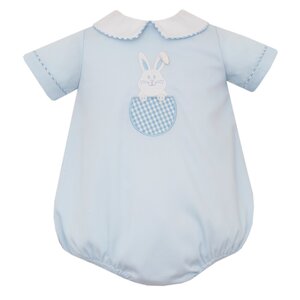 Claire & Charlie Bunny Lt Blue Pique Boy's Bubble