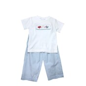 Lulu Bebe Valentine's Airplane Smocked Pant Set