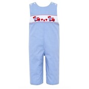 Lulu Bebe Valentine's Airplane Smocked Blue Longall