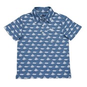 Saltwater Boys Company Navy White Fish Inshore Performance SS Polo