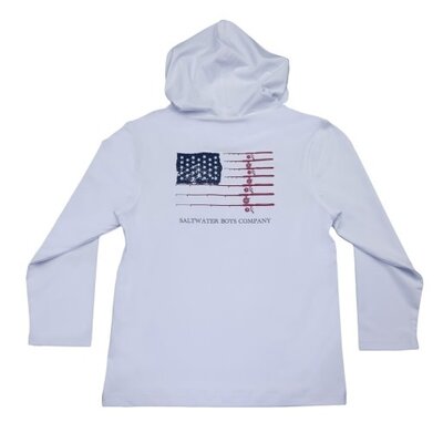 Saltwater Boys Company White Flag Performance Hoodie