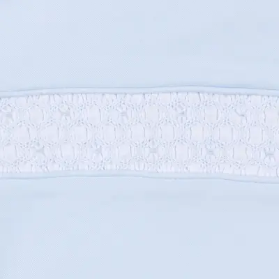 Magnolia Baby Willow and Walker's Smocked Collared Pleated Gown Light Blue