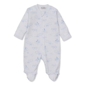 Kissy Kissy Nightfall Lt Blue Printed Footie w/zipper