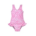 Flap Happy Pixie Scales Pink UPF 50 Delaney Hip Ruffle Swimsuit
