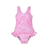 Flap Happy Pixie Scales Pink UPF 50 Delaney Hip Ruffle Swimsuit