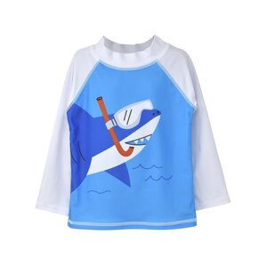 Flap Happy Snorkeling Sharks UPF 50 Graphic Rash Guard Swim Top