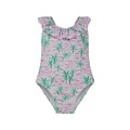Flap Happy Artsy Palms Pink UPF 50 Mindy Cross-Back Swimsuit