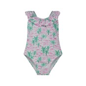 Flap Happy Artsy Palms Pink UPF 50 Mindy Cross-Back Swimsuit