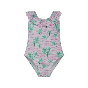 Flap Happy Artsy Palms Pink UPF 50 Mindy Cross-Back Swimsuit