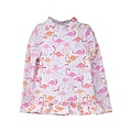 Flap Happy Flamingo Love UPF 50 Ruffle Rash Guard Swim Top