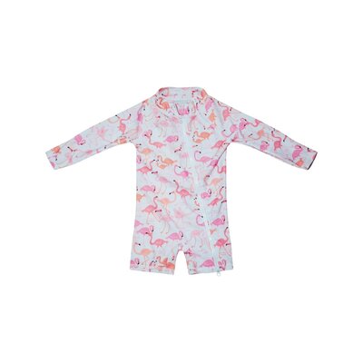 Flap Happy Flamingo Love UPF 50 Shortie Surf Swimsuit