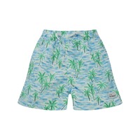 Flap Happy Painted Palms Blue Wesley Swim Trunks w/ Mesh Liner