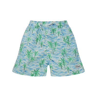 Flap Happy Painted Palms Blue Wesley Swim Trunks w/ Mesh Liner