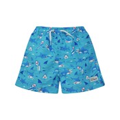 Flap Happy Snorkeling Sharks UPF 50 Wesley Swim Trunks w/ Mesh Liner