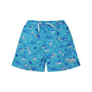 Flap Happy Snorkeling Sharks UPF 50 Wesley Swim Trunks w/ Mesh Liner