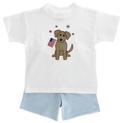 Bailey Boys Patriotic Pup Knit Boys Short Set