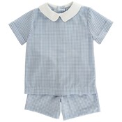 Bailey Boys Light Blue Check Dressy Short Set