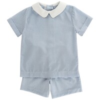 Bailey Boys *PRE-ORDER*Light Blue Check Dressy Short Set