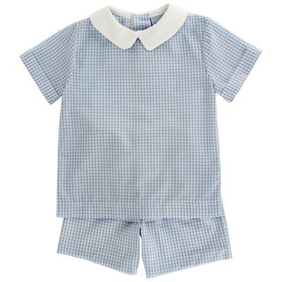 Bailey Boys Light Blue Check Dressy Short Set