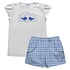 Vive La Fete Whales Smocked White Blouse and Shorts Set Girl