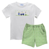 Vive La Fete Golf Smocked WhiteTee and Short Boy Set