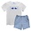 Vive La Fete Whales Smocked White Tee and Short Boy Set