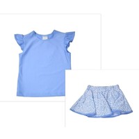 Funtasia, Too Blue Angel Sleeve and Blue Floral Skort