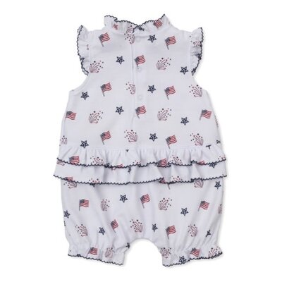 Kissy Kissy *PRE-ORDER*Star Spangled Freedom Printed Ruffled Short Playsuit