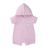Kissy Kissy Whale Pods Pink Terry Stripe Romper